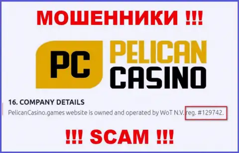 Рег. номер PelicanCasino Games, взятый с их сайта - 12974