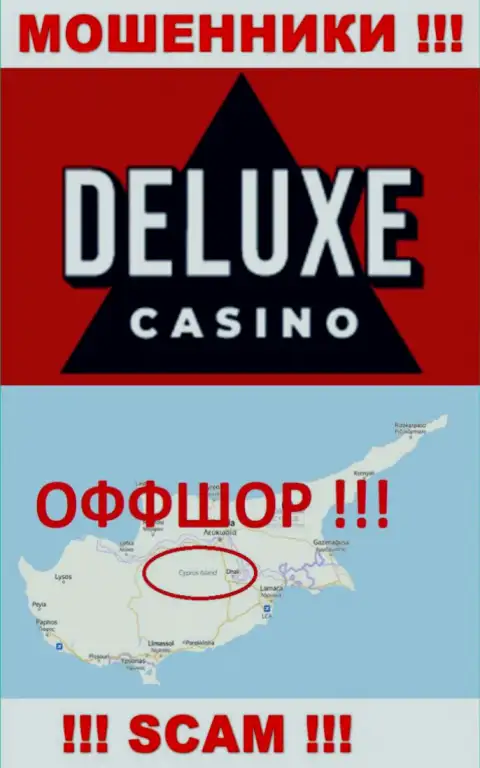 Делюкс-Казино Ком - это мошенническая контора, зарегистрированная в оффшорной зоне на территории Cyprus