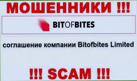 Юр лицом, управляющим интернет обманщиками BitOfBites, является Bitofbites Limited