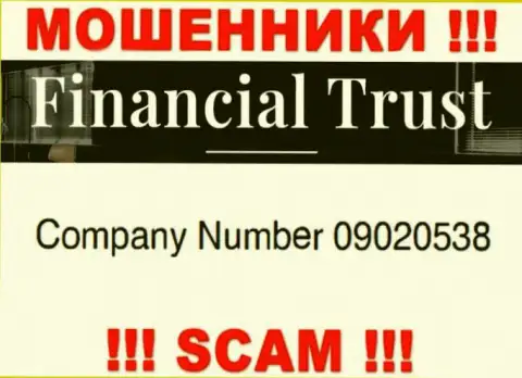 Регистрационный номер еще одних махинаторов сети internet компании FinancialTrust - 09020538