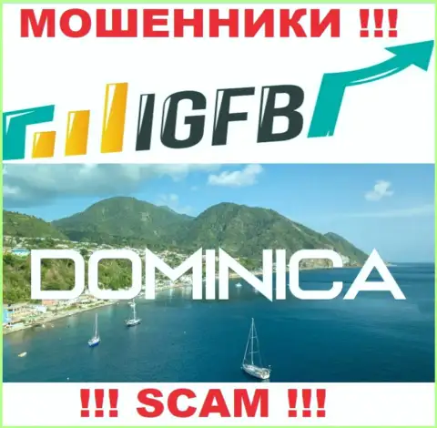 На интернет-ресурсе IGFB One отмечено, что они базируются в оффшоре на территории Commonwealth of Dominica