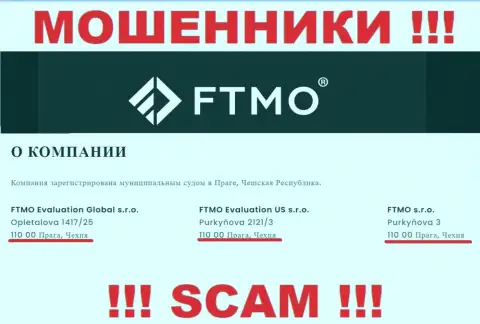 FTMO - обычный развод, официальный адрес конторы - фиктивный