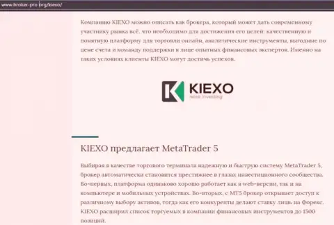 Обзор условий для совершения торговых сделок ФОРЕКС компании Киексо на сайте broker pro org