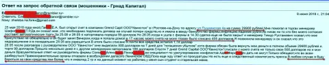 Мошенники из дочерней компании Grand Capital ltd в Ростове-на-Дону (Квинстон) так же продолжают кидать forex трейдеров на денежные средства