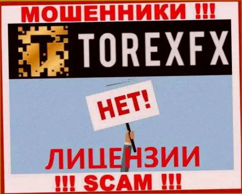 Мошенники Торекс ФИкс действуют нелегально, ведь у них нет лицензии на осуществление деятельности !